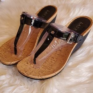 Ralph Lauren "Roseanne" wedge thongs